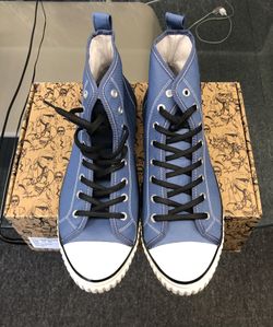KARL LAGERFELD MENS SNEAKERS BLUE TEXTILE EUR 43