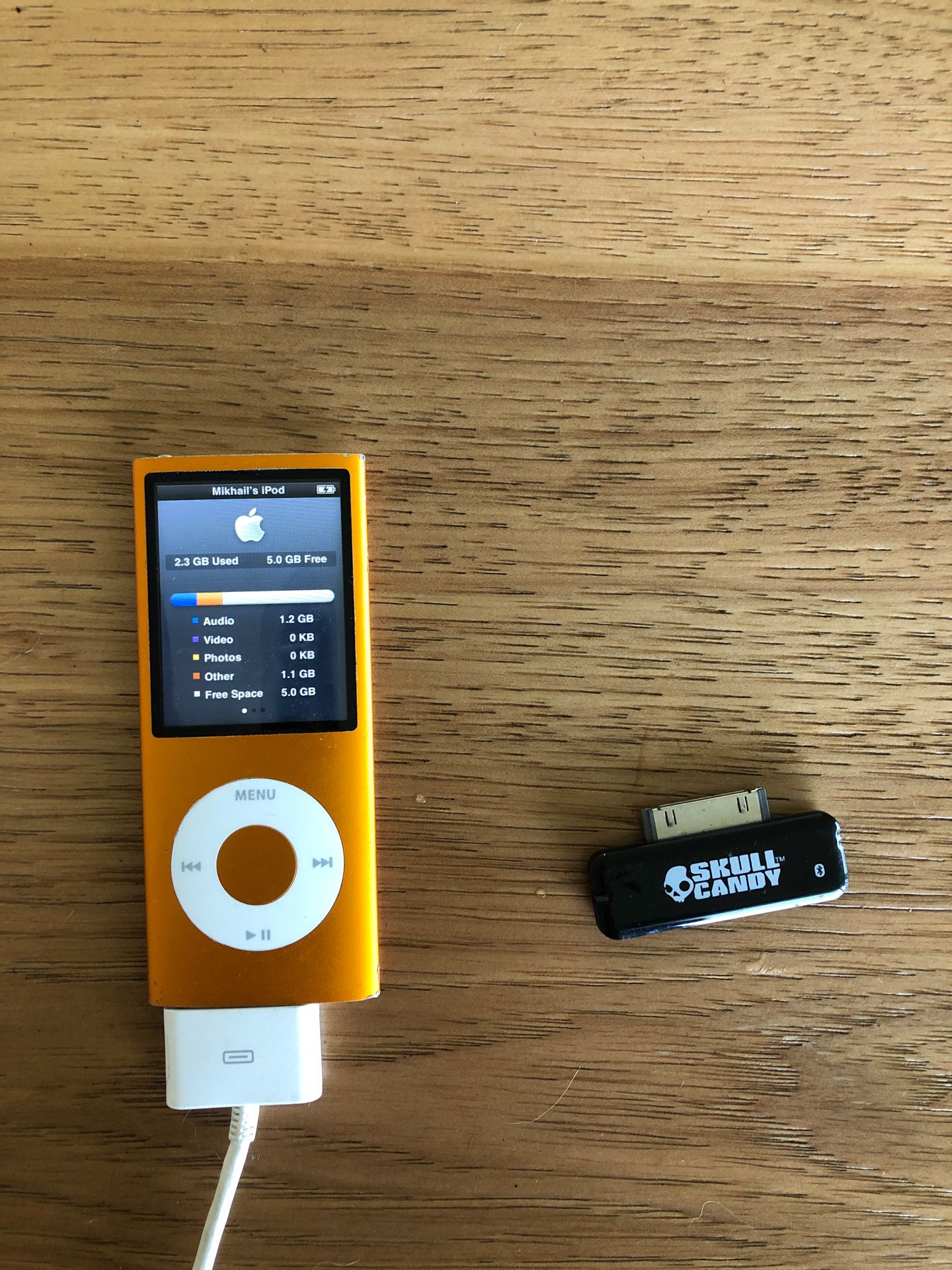 8gb iPod Nano with Bluetooth adapter