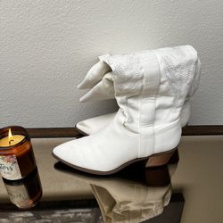 womens white cowboy boots size 8 worn once shipping only
