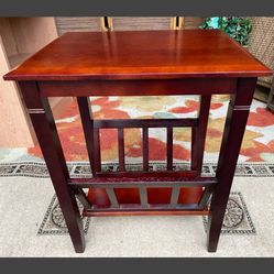 Mahogany Table With Storage, Solid Wood - 18W x 23H x 14D 