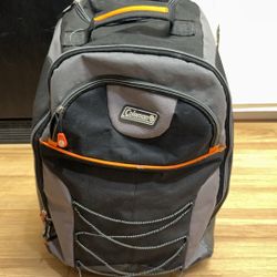 Coleman Rolling Backpack Travel Hiking Bag Telescoping Handle Black/Gray