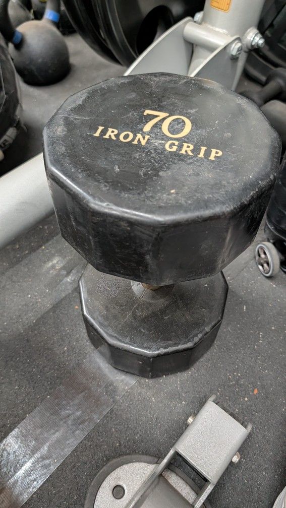 70lb Dumbbell Iron grip