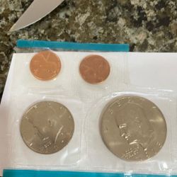1973  Cellophane Wrapped 4 Coins
