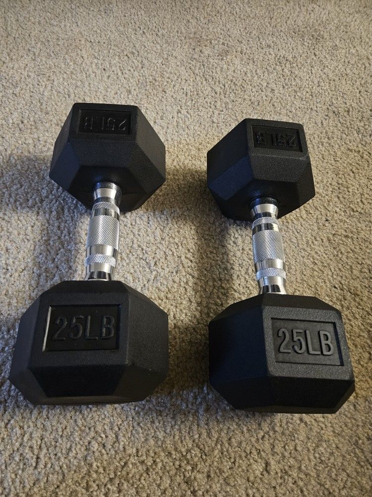 Two 25lb Dumbbells 