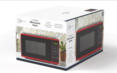 Brand new in the box Mainstays Countertop Microwave Oven, 0.7 cu ft, 700 W, Red