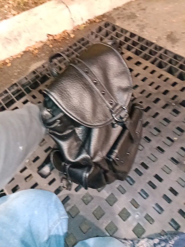 Gothic Style Real Leather Ladies Backpack 