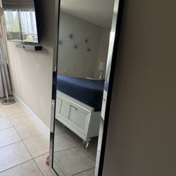 Reflective silver mirror full length