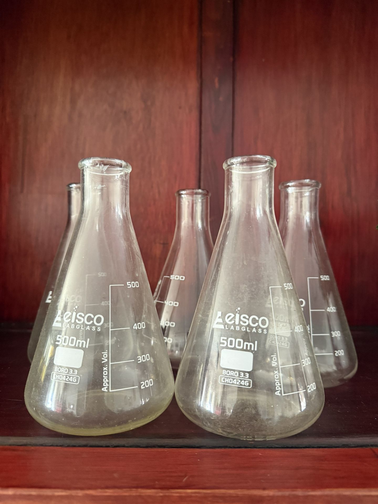 Leisco 500ml narrow-neck Erlenmeyer flasks