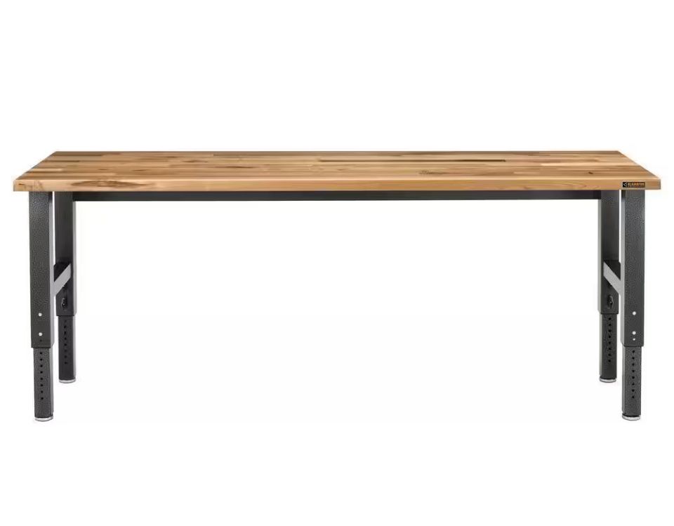 Gladiator 8 ft. Adjustable Height Birch Top Workbench