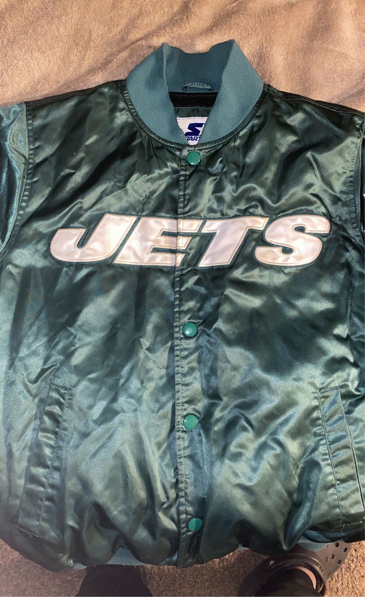 *RARE* Vintage Retro Leather Street Style New York Jets NFL Bomber Jacket  (MINT CONDITION) for Sale in West Hollywood, CA - OfferUp