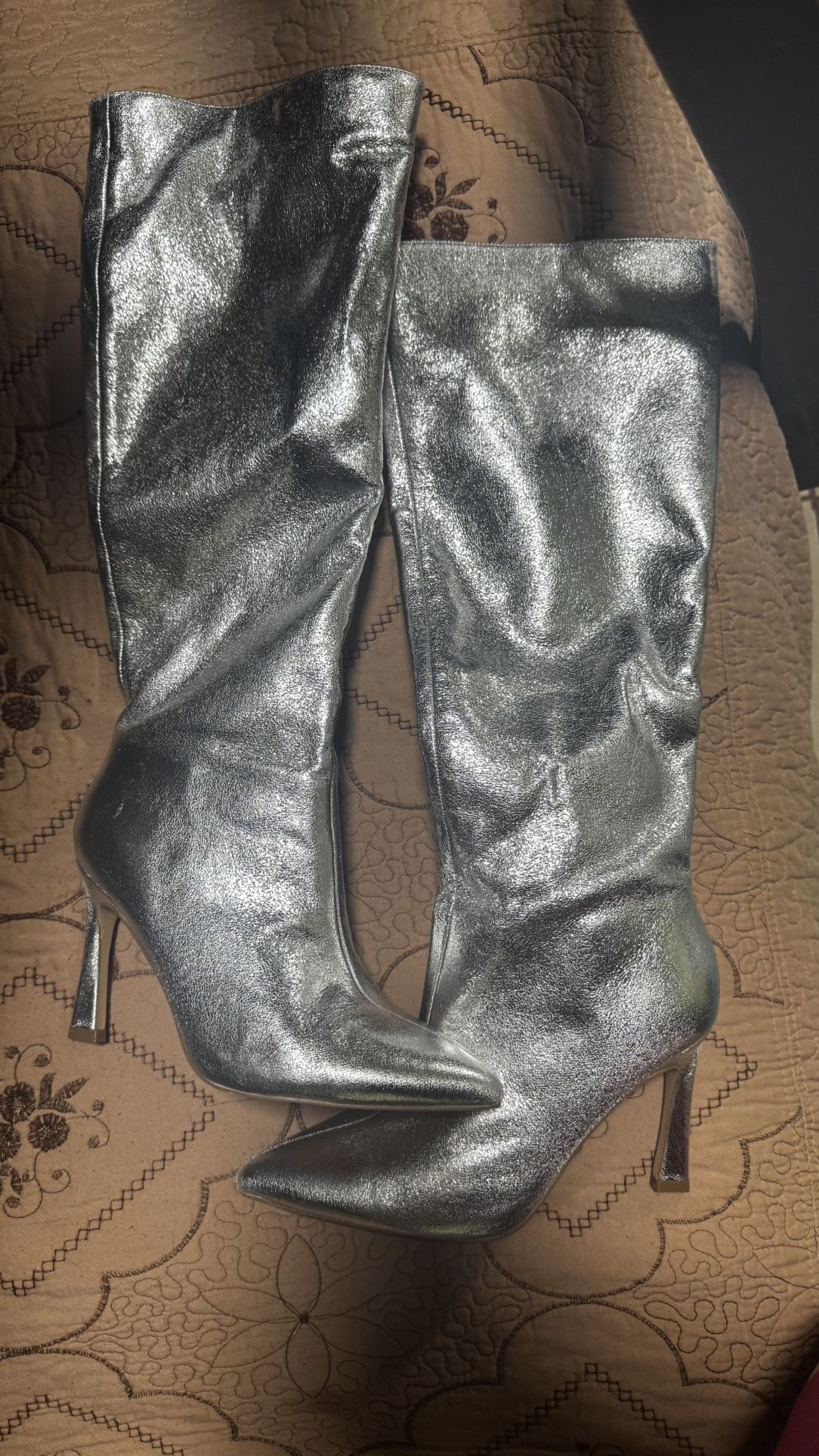 Metallic Long Boots