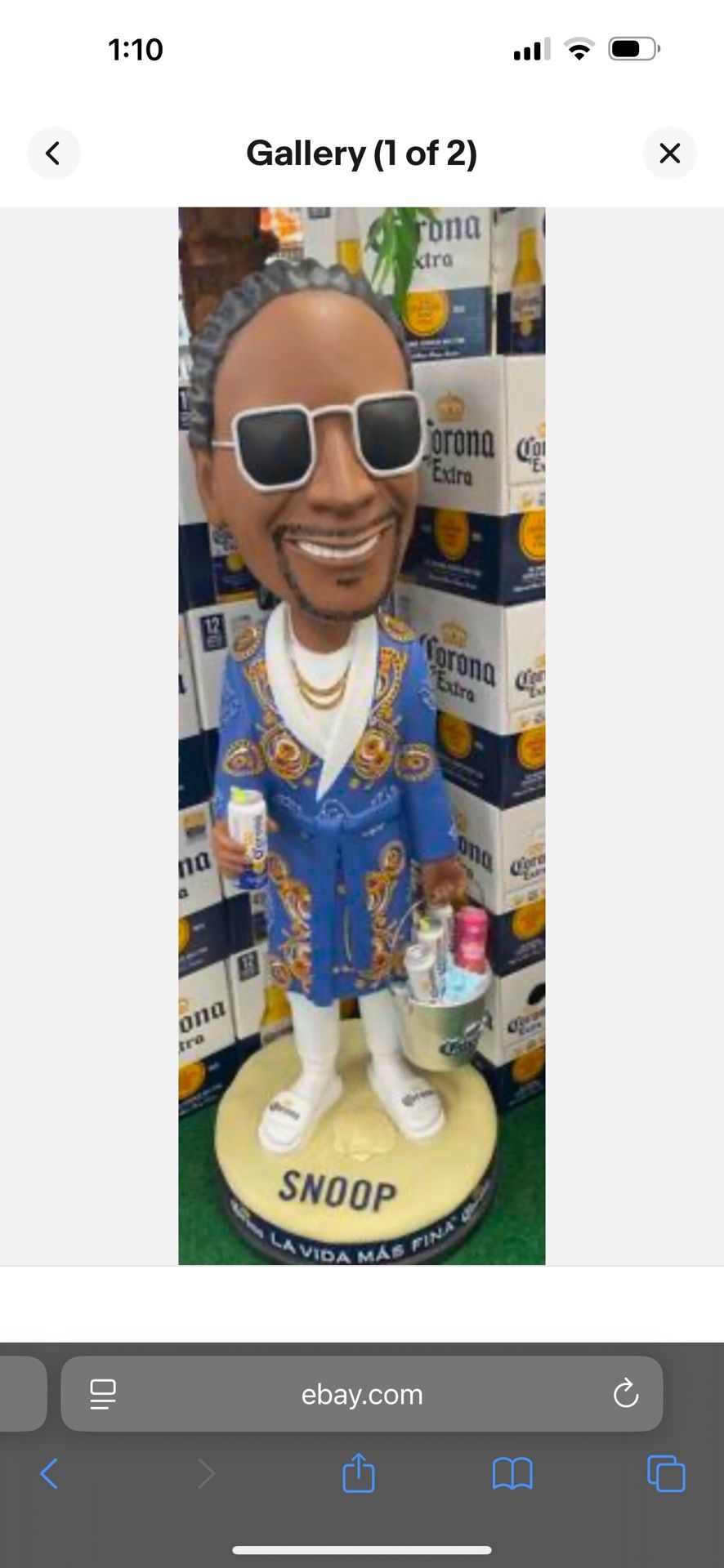 4ft RARE SNOOP DOGG BOBBLEHEAD CORONA BEER PROTOTYPE BLUE YELLOW JACKET 43 NEW