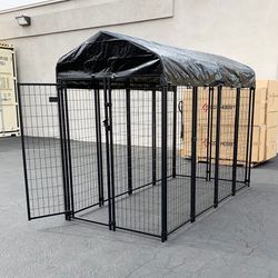 $290 (New) Large heavy duty kennel with cover dog cage crate pet playpen (8’l x 4’w x 6’h)