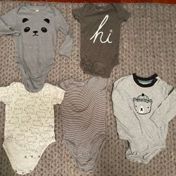 Grey/unisex Baby onesies Size 12-24 Months