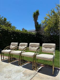 1980s Milo Baughman Style Mid Century Chrome Cantilever Dining set