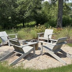 Terrain Teak Adirondack Chairs And Yukon Firepit
