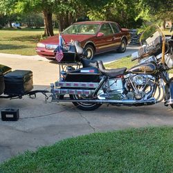 78 HD Electra  Glide Anniversary Edition With Trailer Less Than 100 Miles On New Engine New Brakes New Tires New S&S Carb, Asking Price $25,000