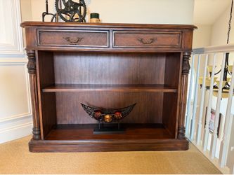 Carved Wood Accent Cabinet / Console Table