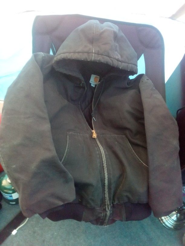 Carhartt Mens Canvas Quilt Lined Pioneer Construction Jacket Model J140k-lg