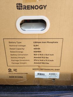 Renogy 400ah Battery