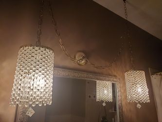 Antique crystal light fixture