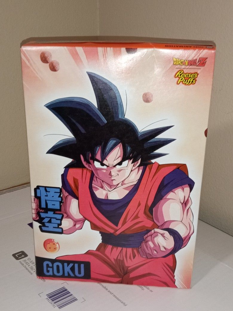 Limited Edition Reese's Puffs Dragon ball Z Goku Cereal Box 11.5 oz