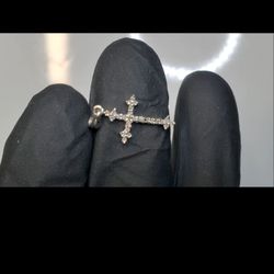 Small Cross Pendant 925 Diamonds Jewelry For Charm, Babies, Toddlers, VVS Diamonds