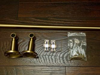 Brushed Gold Towel Rod with Hardware