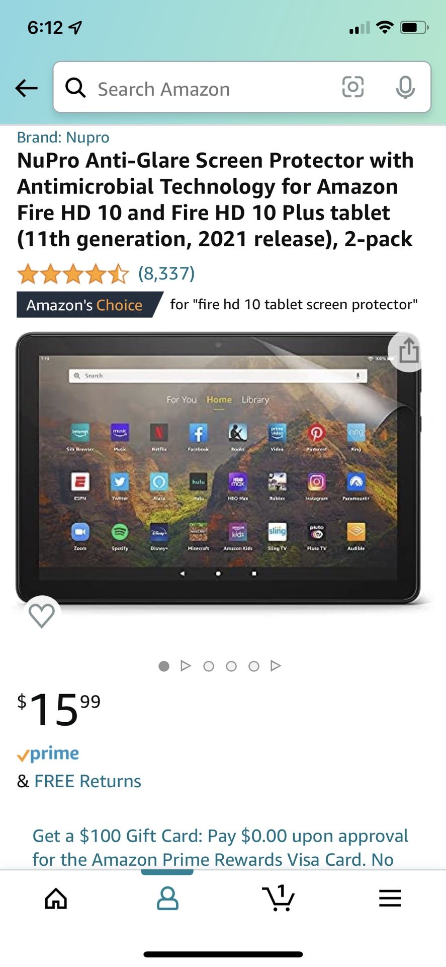 Screen Protector Amazon Fire HD 10 - 2 Pack