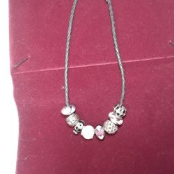Pandora Necklace/bracelet With 8 Pandora Charms. Very Pretty 