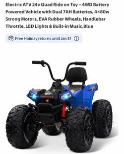 Hollicy 24V Electric Kids Ride-On ATV Blue