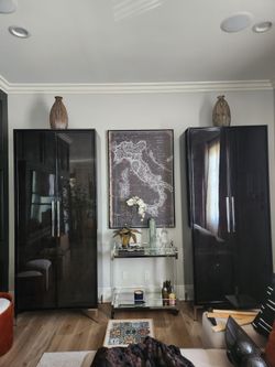 RH Benoit Lacquered Ebony/ Polished Cabinet