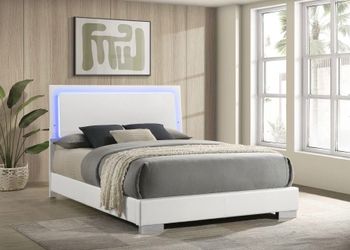 Brand New Queen Bed with LED lights and Queen Mattress / Cama Queen con Luces Led y Colchon Queen Nuevo a Estrenar … Fast 🚚