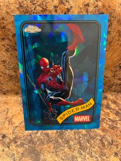 2025 Marvel Topps Chrome SPIDER-MAN “Sapphire” BLUE CRACKED ICE🔥MINTY! #101