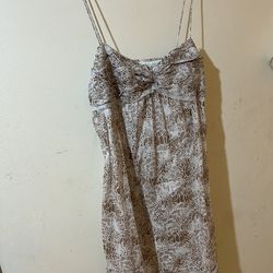 Loft Tan/Cream Sleeveless Dress