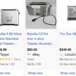 Breville CT75XL Ikon 4-Slice Toaster, Brushed Stainless Steel 