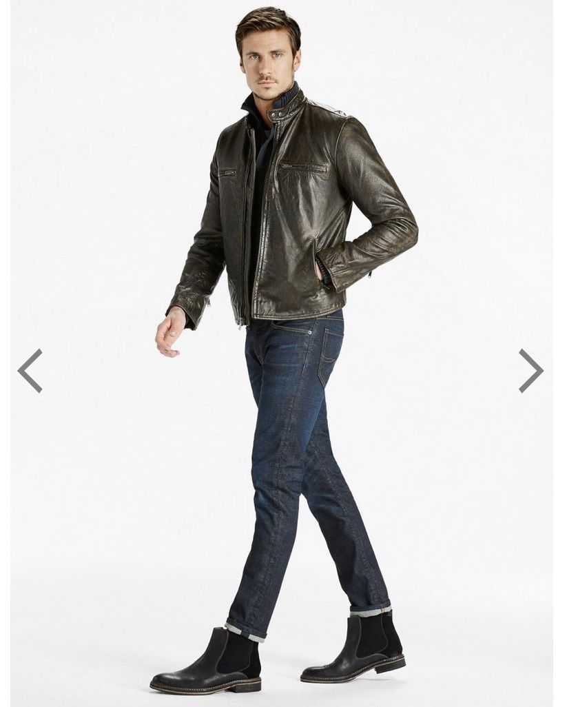 Lucky Brand Classic Bonneville Leather Jacket - SIZE: small