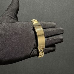 14K Gold filled chino link name plate ID bracelet