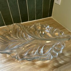 Glass Leaf Serving Platter