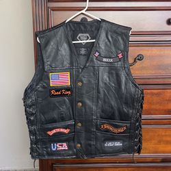 New Leather Vest With Patches