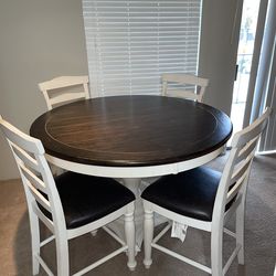 French Country Regular Height Dining Table/Bourbon Country 24"Ladderback Stool Cushion Seat