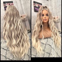 Human Hair Blended Lace Front Wig 