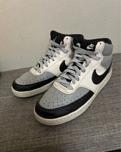 Men’s Nike Court Vision Mid Top Smoke Gray/Black/White Shoes Size 9.5 *Read*
