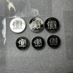 1974–1975 Jamaica Proof Coin Lot – 6 Coins ($1 & 50¢)