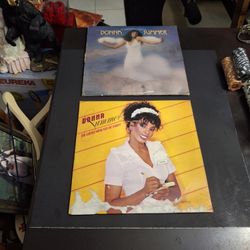 Donna Summer Lot Including "She Works Hard For The Money" Released 1983 & "A Love Trilogy" 2 Album Set Released 1976, Media Very Good+ Sleeve Poor