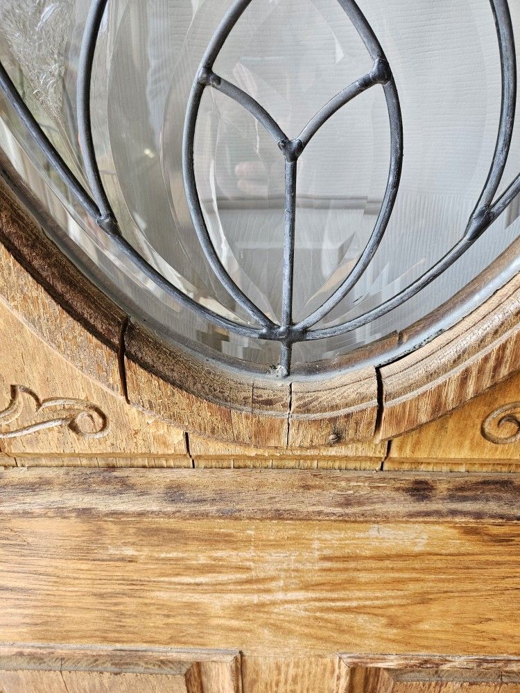 Vintage Centry Stairs Wood Glass Front Door