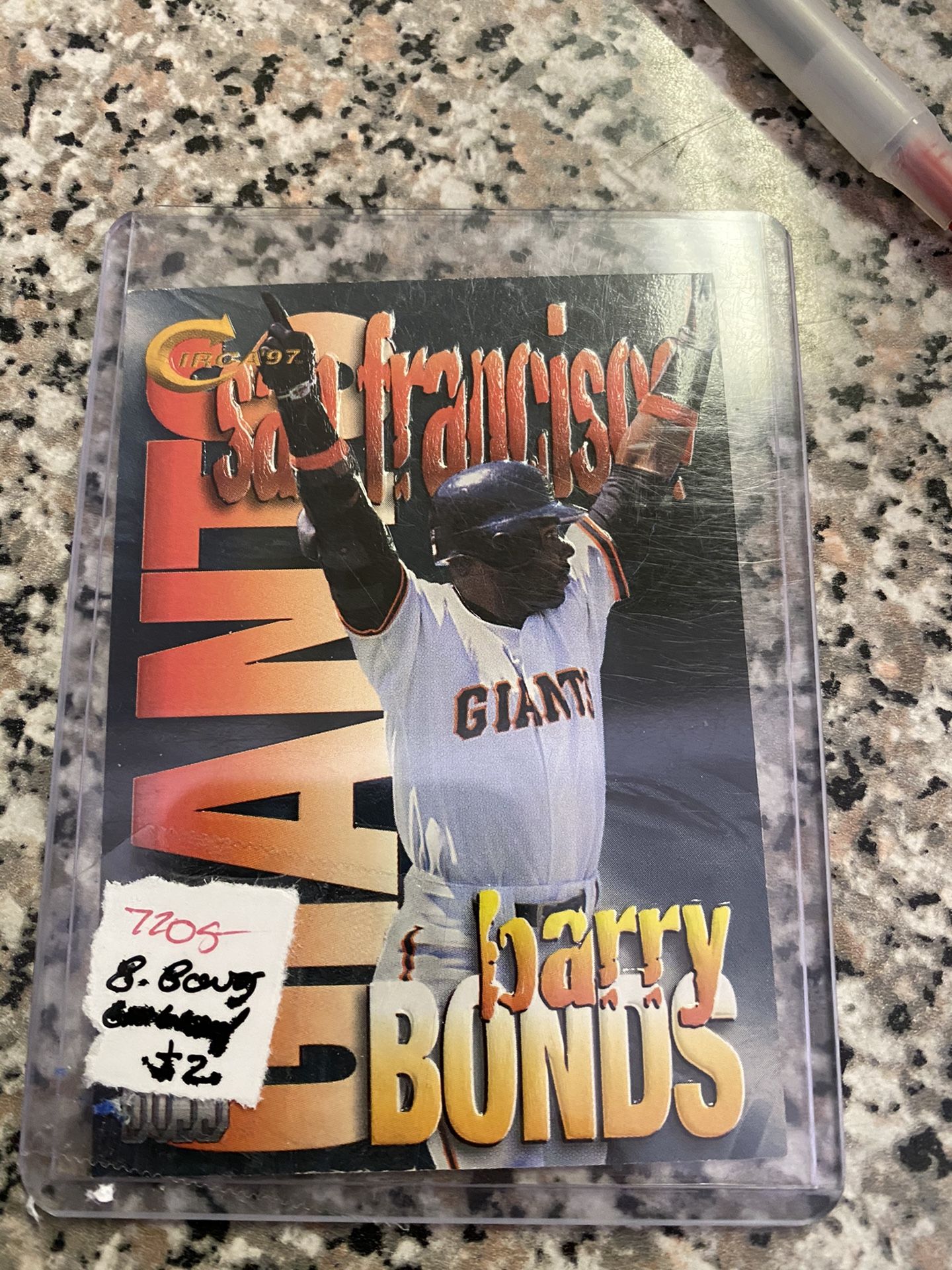 Barry Bonds Baseball Card Giants embossed