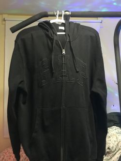 All black zipper gap hoodie