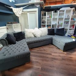 Dusty Blue/Gray Sectional 
