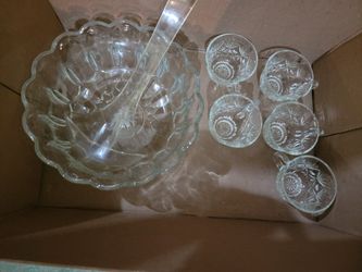Glass Punch Bowl Set